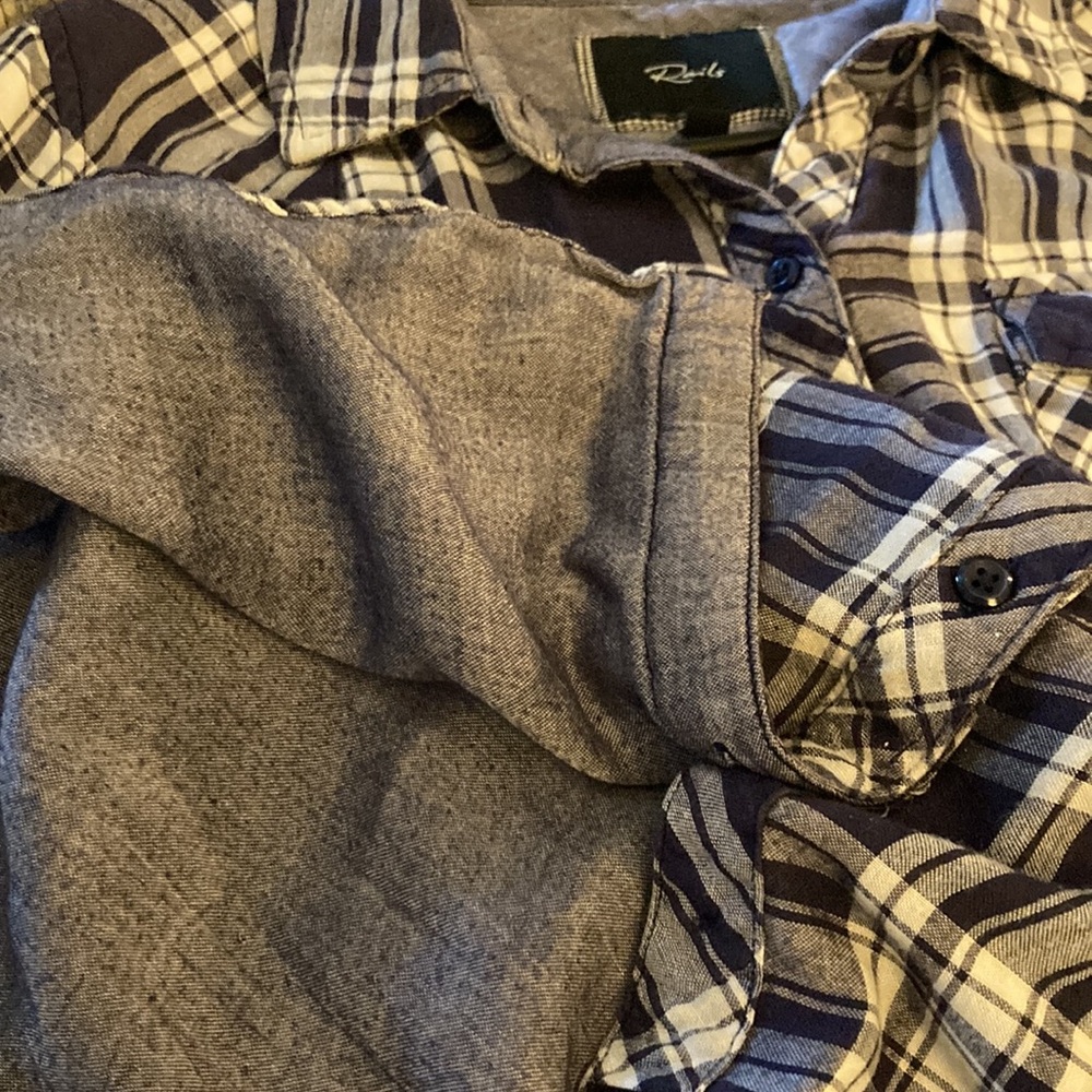 Rails Navy and White Plaid Button Down Shirt - Picture 8 of 9